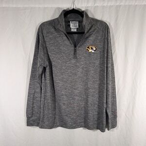 Missouri Tigers Champion Sweater Men's Small Grey 1/4 Zip Long Sleeve